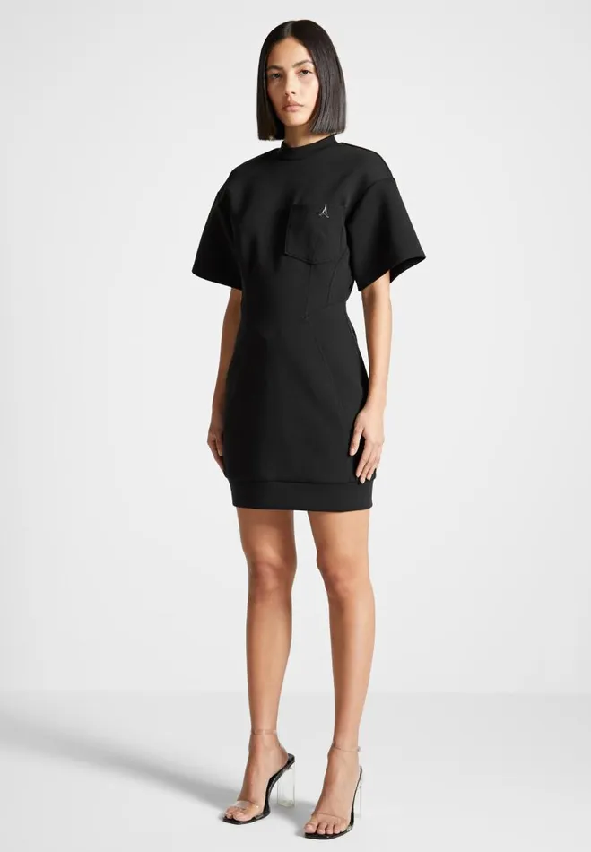 Manire De Voir Dresses Manire De Voir Woman Corset TShirt Dress 8211 Black