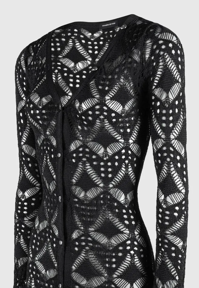 Manire De Voir Dresses Manire De Voir Woman Knit Longline Cover Up Cardigan 8211 Black