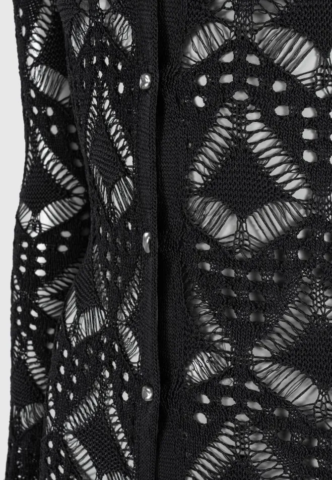 Manire De Voir Dresses Manire De Voir Woman Knit Longline Cover Up Cardigan 8211 Black