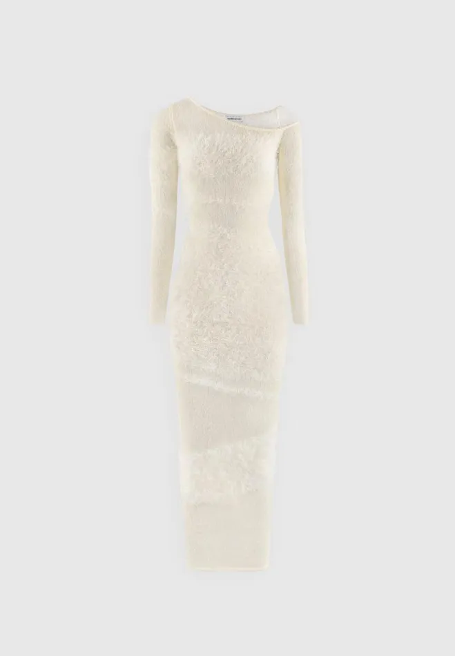 Manire De Voir Dresses Manire De Voir Woman Off Shoulder Knitted Maxi Dress 8211 Beige
