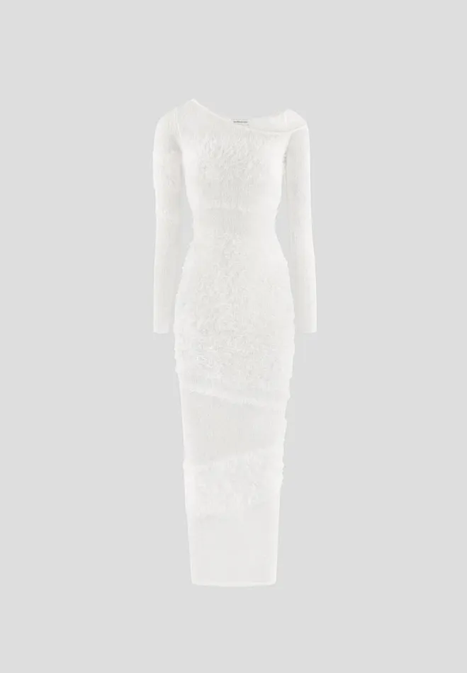 Manire De Voir Dresses Manire De Voir Woman Off Shoulder Knitted Maxi Dress 8211 Off White