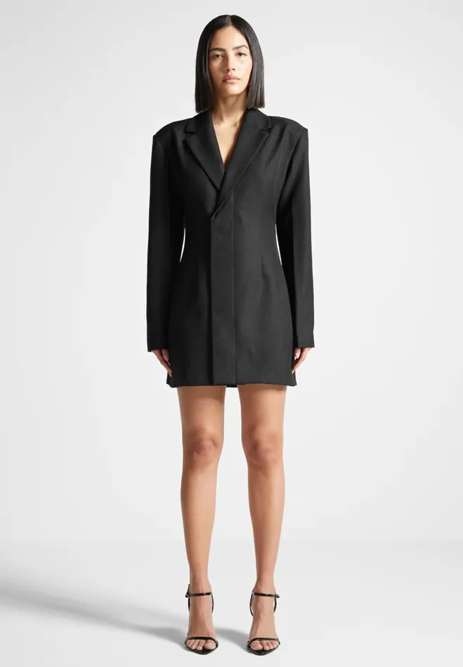 Manire De Voir Dresses Manire De Voir Woman Tailored Blazer Dress With Reversible Corset 8211 Black