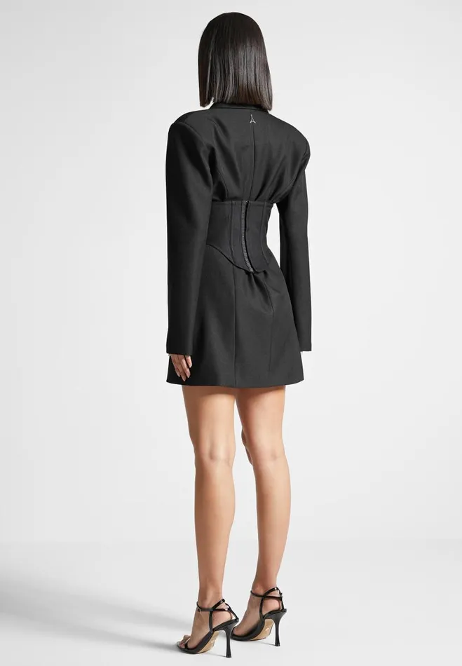 Manire De Voir Dresses Manire De Voir Woman Tailored Blazer Dress With Reversible Corset 8211 Black