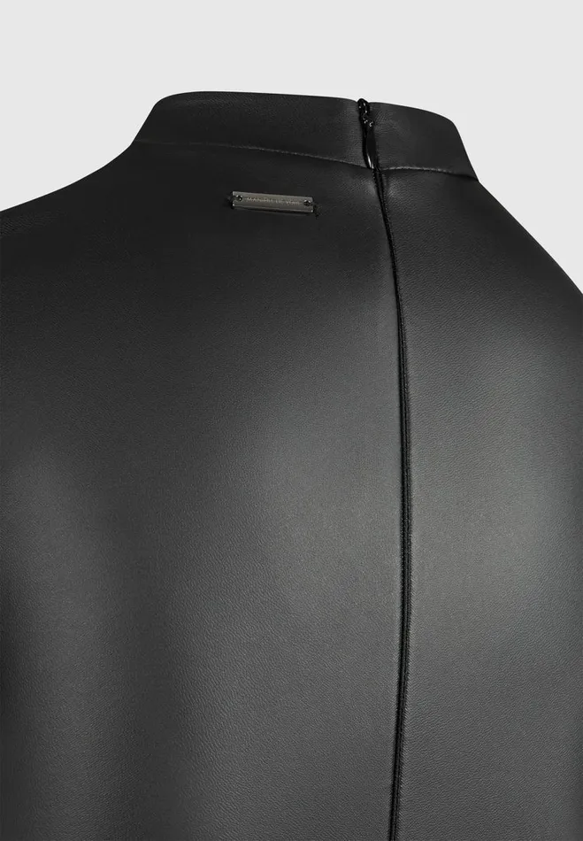 Manire De Voir Dresses Manire De Voir Woman Vegan Leather Bodycon Dress With Gloves 8211 Black