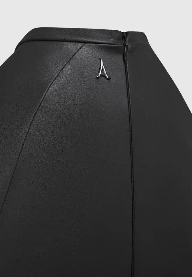 Manire De Voir Dresses Manire De Voir Woman Vegan Leather Gathered Dress 8211 Black