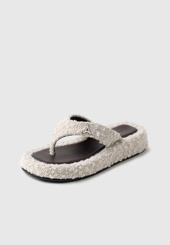 Manire De Voir Footwear Manire De Voir WomanManire De Voir Man Boucle Flatform Sandals 8211 Off WhiteBrown