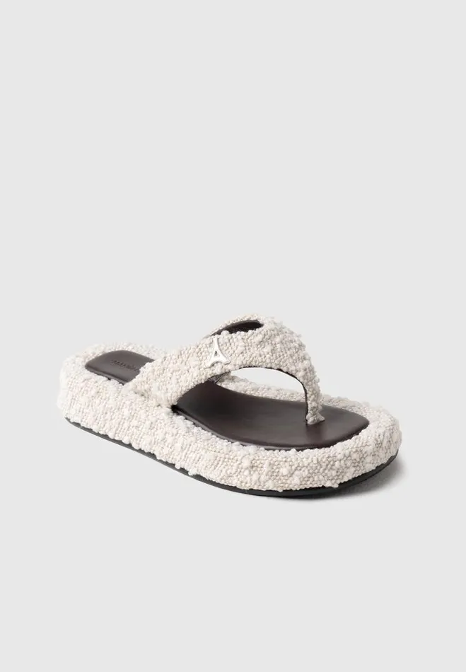 Manire De Voir Footwear Manire De Voir WomanManire De Voir Man Boucle Flatform Sandals 8211 Off WhiteBrown