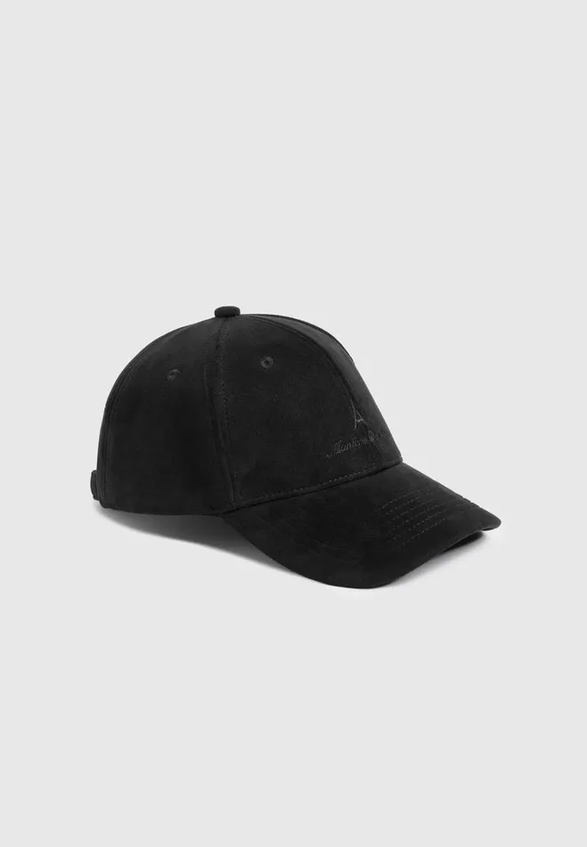 Manire De Voir Hats Manire De Voir WomanManire De Voir Man Signature Suede Cap 8211 Black