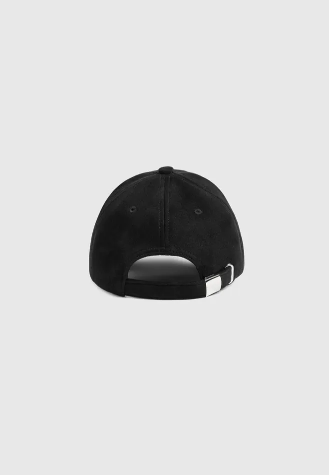 Manire De Voir Hats Manire De Voir WomanManire De Voir Man Signature Suede Cap 8211 Black