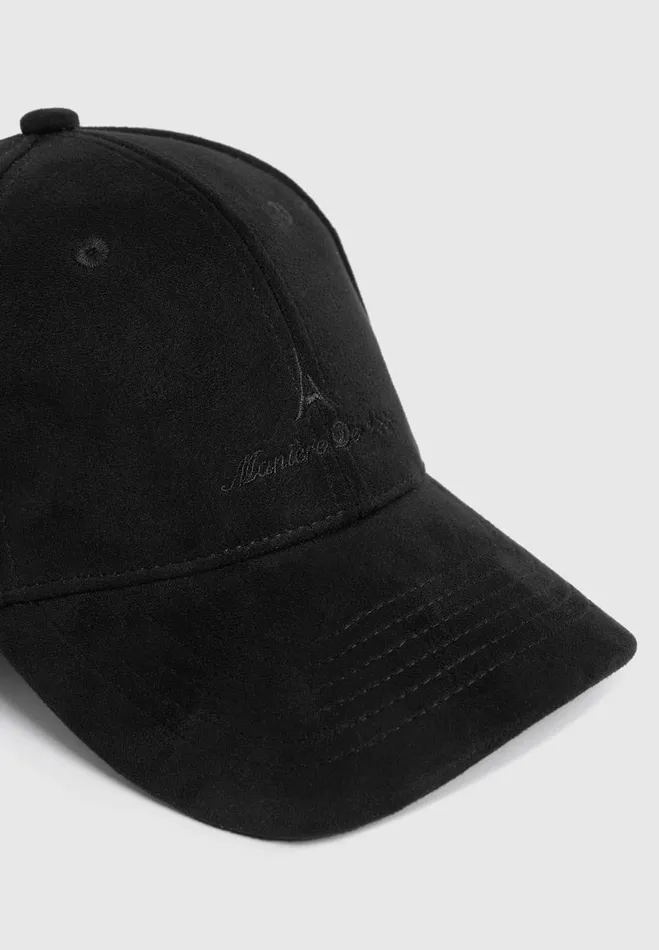 Manire De Voir Hats Manire De Voir WomanManire De Voir Man Signature Suede Cap 8211 Black
