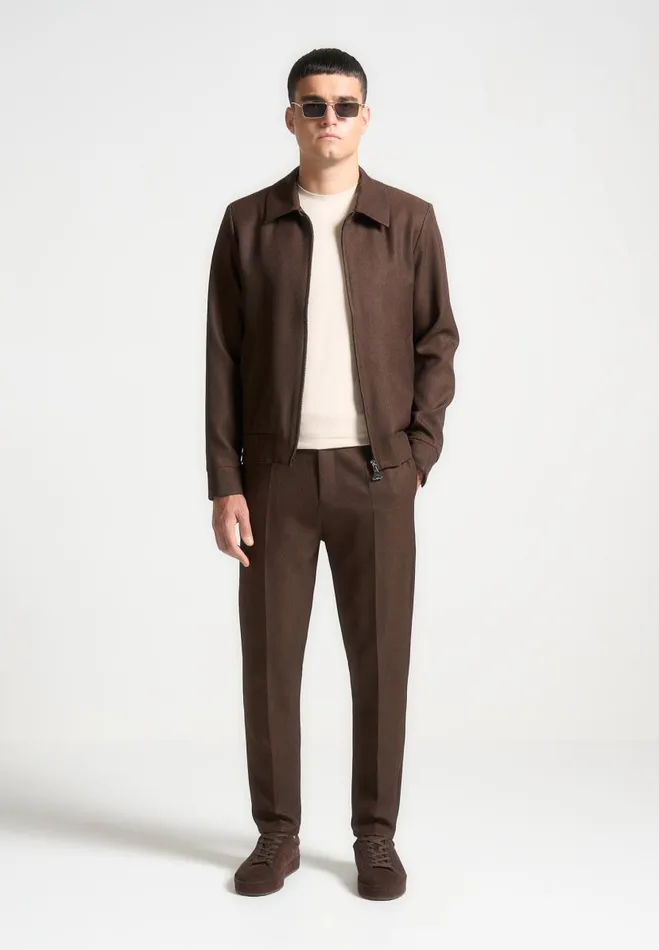Manire De Voir Jackets Manire De Voir Man Tailored Harrington Jacket 8211 Brown Manire De Voir Jackets Manire De Voir Man Tailored Harrington Jacket 8211 Brown