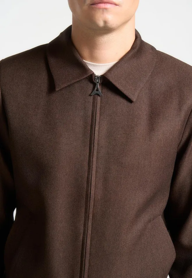 Manire De Voir Jackets Manire De Voir Man Tailored Harrington Jacket 8211 Brown