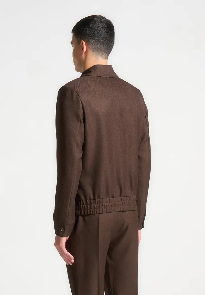 Manire De Voir Jackets Manire De Voir Man Tailored Harrington Jacket 8211 Brown