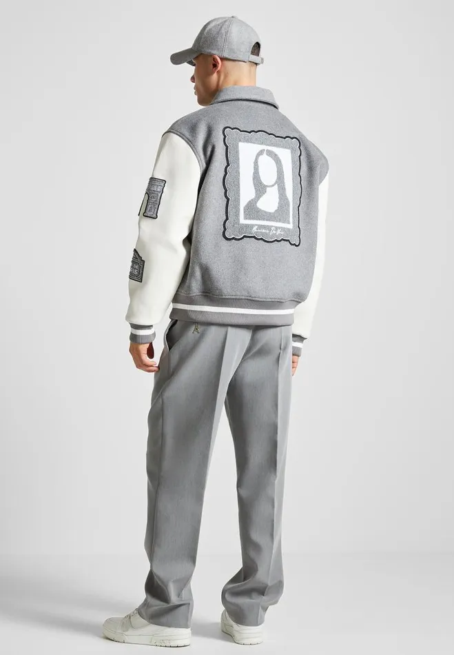 Manire De Voir Jackets Manire De Voir Man Wool Blend Mona Lisa Varsity Jacket 8211 Grey Manire De Voir Jackets Manire De Voir Man Wool Blend Mona Lisa Varsity Jacket 8211 Grey