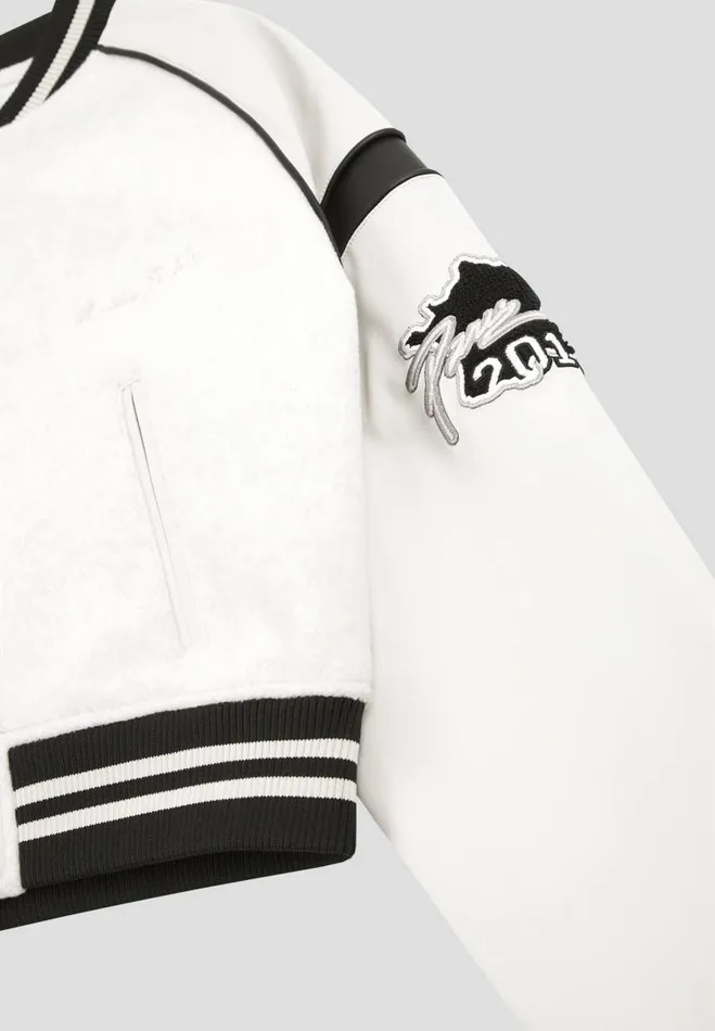 Manire De Voir Jackets Manire De Voir Woman Eiffel Varsity Jacket 8211 Beige