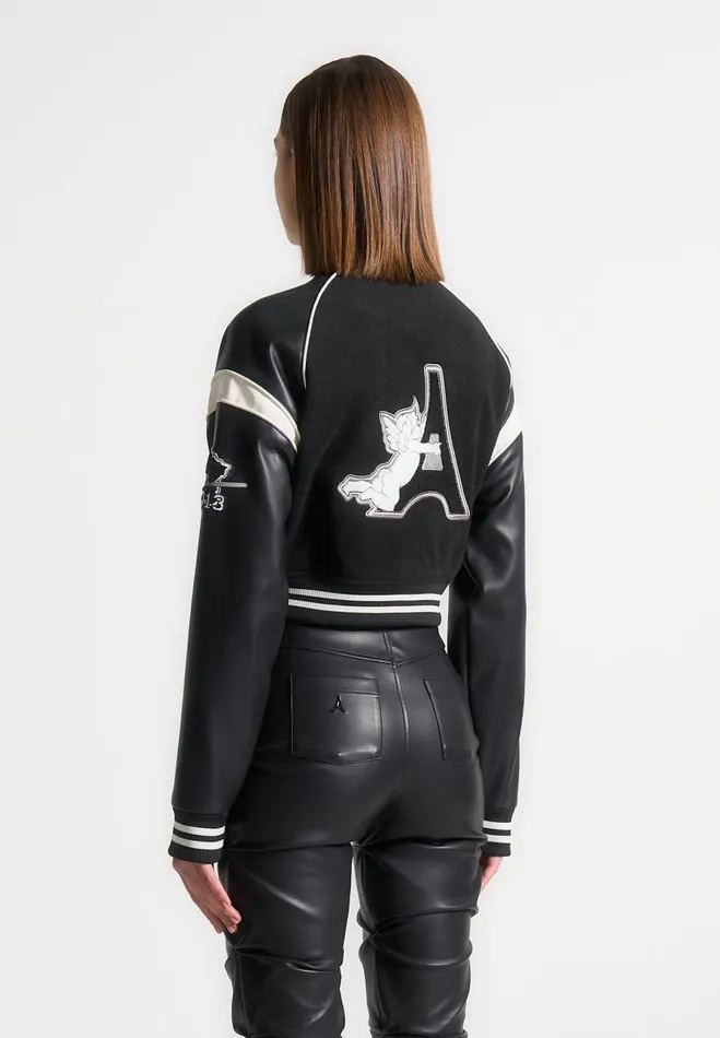 Manire De Voir Jackets Manire De Voir Woman Eiffel Varsity Jacket 8211 Black