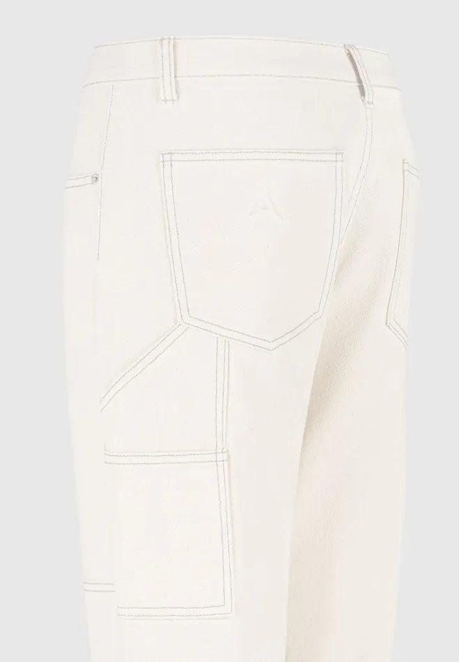 Manire De Voir Jeans Manire De Voir Man Contrast Stitch Carpenter Jean 8211 Cream