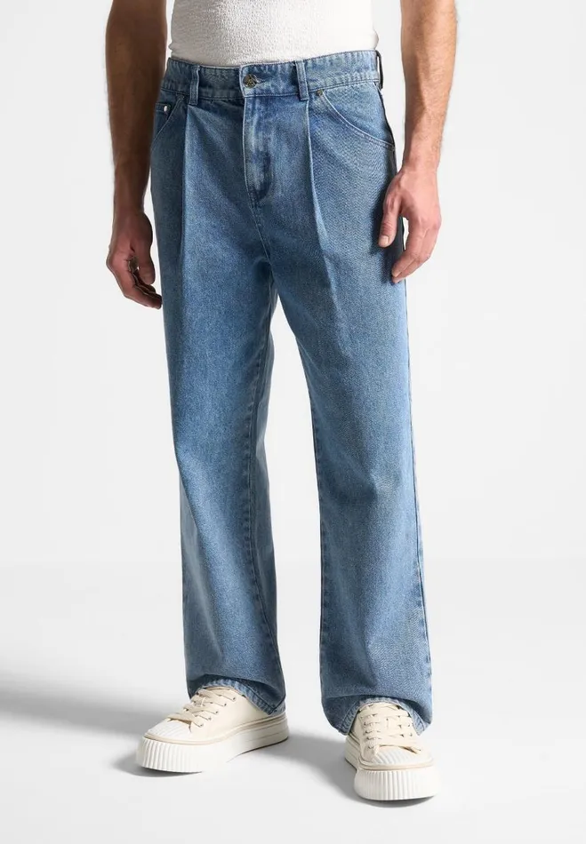 Manire De Voir Jeans Manire De Voir Man Pleated Jeans 8211 Washed Blue
