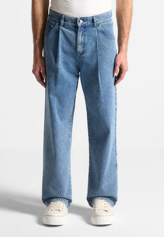 Manire De Voir Jeans Manire De Voir Man Pleated Jeans 8211 Washed Blue