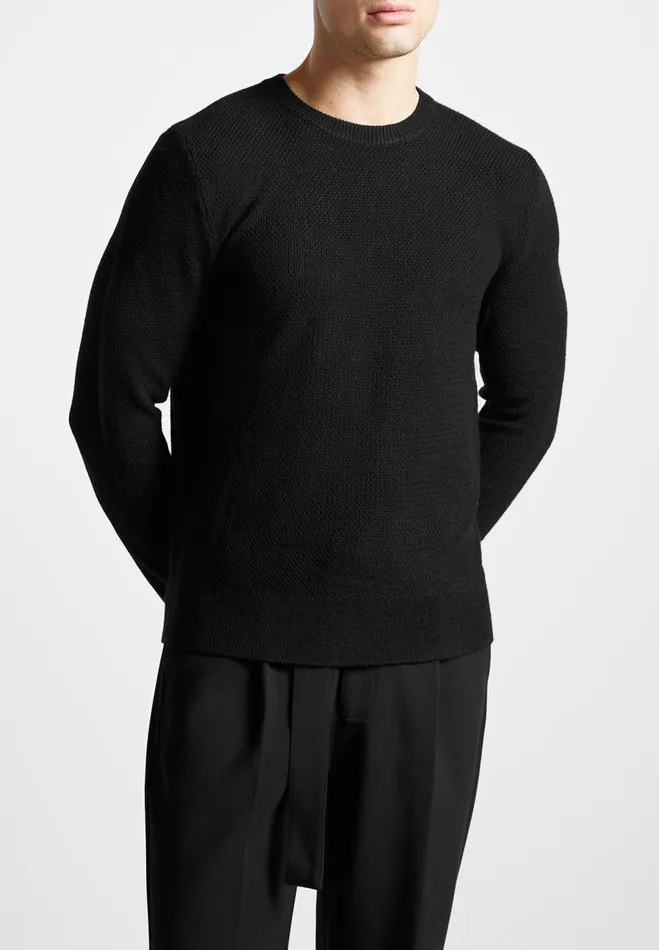 Manire De Voir Knitwear Manire De Voir Man ternel Textured Jumper 8211 Black