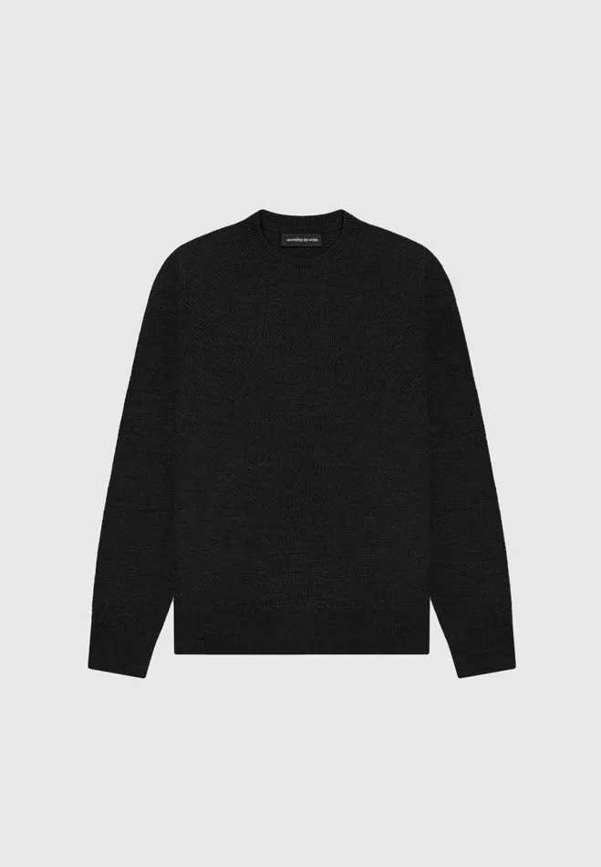 Manire De Voir Knitwear Manire De Voir Man ternel Textured Jumper 8211 Black