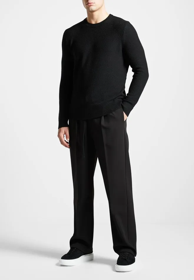 Manire De Voir Knitwear Manire De Voir Man ternel Textured Jumper 8211 Black