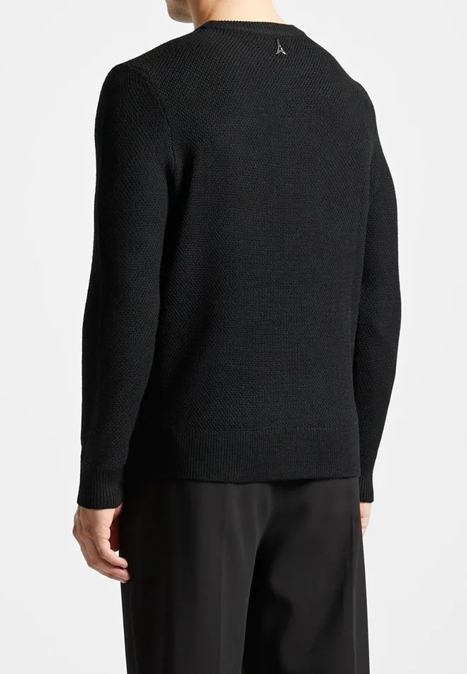 Manire De Voir Knitwear Manire De Voir Man ternel Textured Jumper 8211 Black