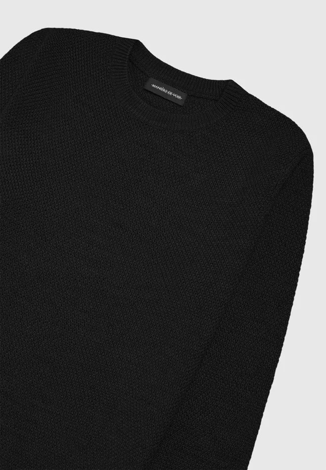 Manire De Voir Knitwear Manire De Voir Man ternel Textured Jumper 8211 Black