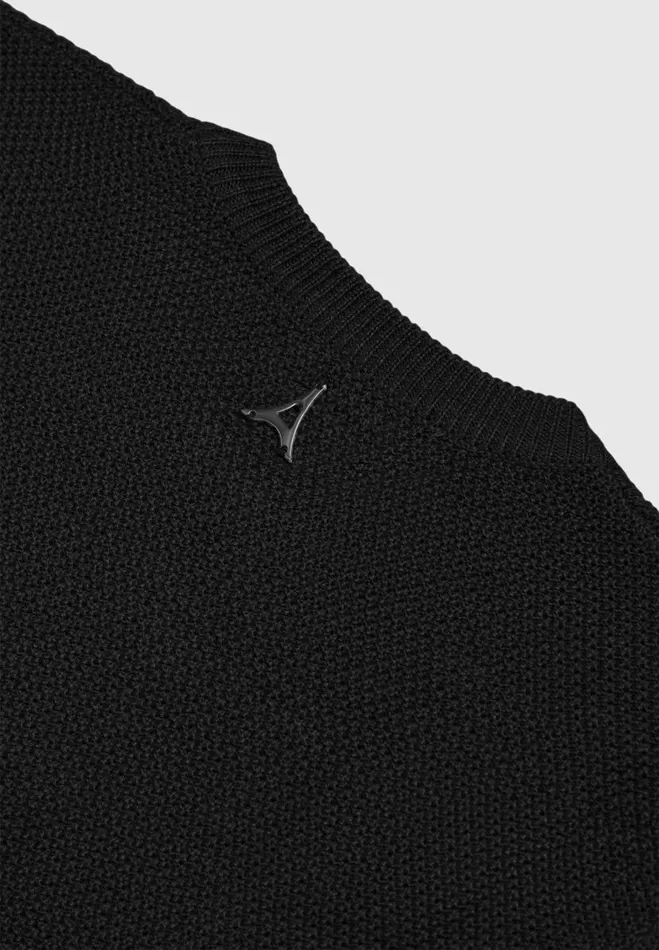 Manire De Voir Knitwear Manire De Voir Man ternel Textured Jumper 8211 Black
