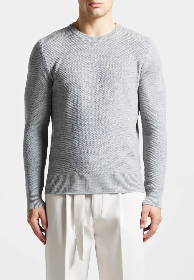 Manire De Voir Knitwear Manire De Voir Man ternel Textured Jumper 8211 Grey