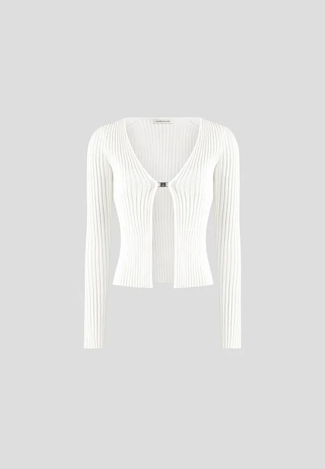 Manire De Voir Knitwear Manire De Voir Woman 3In1 Knit Overlay Bandeau Cardigan 8211 Off White