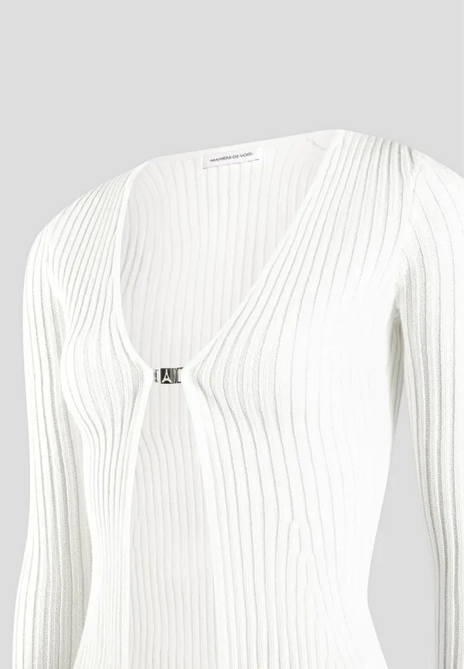 Manire De Voir Knitwear Manire De Voir Woman 3In1 Knit Overlay Bandeau Cardigan 8211 Off White