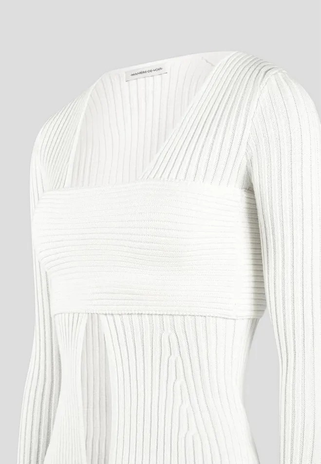 Manire De Voir Knitwear Manire De Voir Woman 3In1 Knit Overlay Bandeau Cardigan 8211 Off White