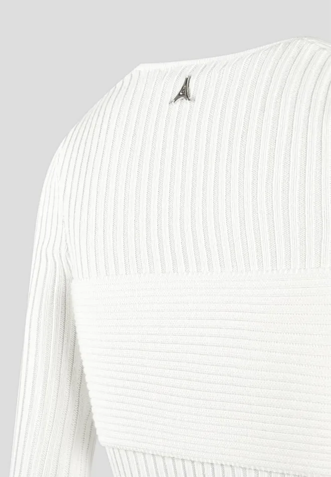Manire De Voir Knitwear Manire De Voir Woman 3In1 Knit Overlay Bandeau Cardigan 8211 Off White