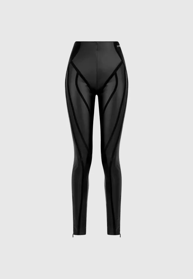Manire De Voir Leggings Manire De Voir Woman Matte Vegan Leather Contour Leggings 8211 Black