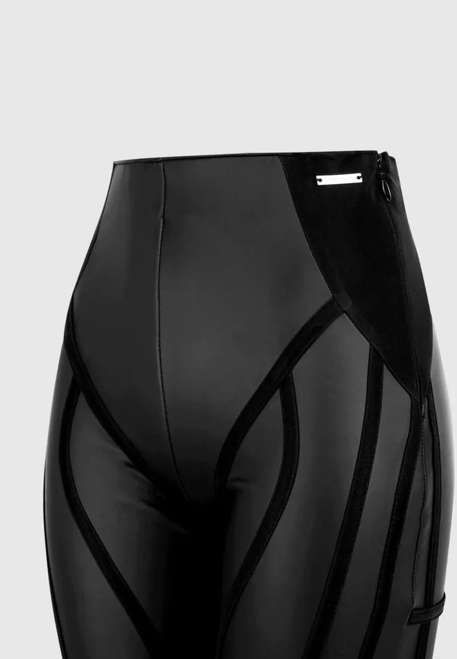 Manire De Voir Leggings Manire De Voir Woman Matte Vegan Leather Contour Leggings 8211 Black