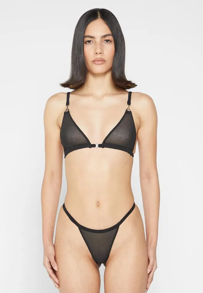 Manire De Voir Lingerie Manire De Voir Woman Mesh Bralette 8211 Black