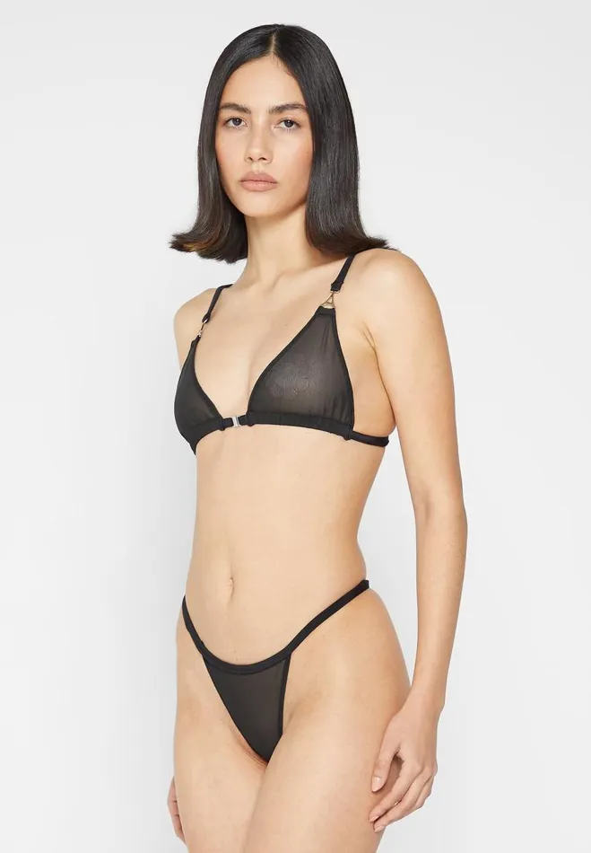 Manire De Voir Lingerie Manire De Voir Woman Mesh Bralette 8211 Black