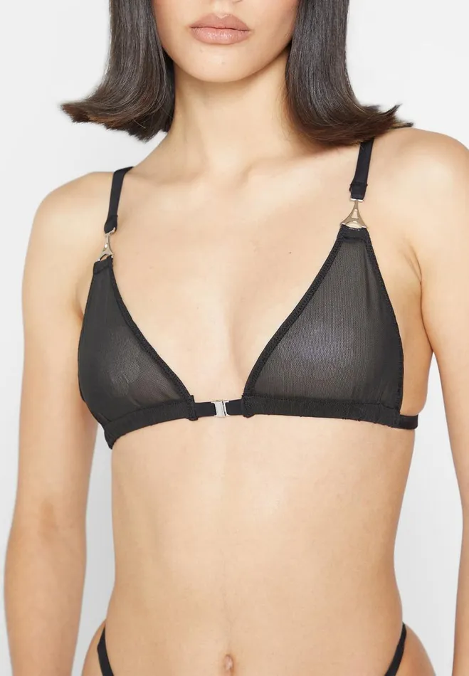 Manire De Voir Lingerie Manire De Voir Woman Mesh Bralette 8211 Black