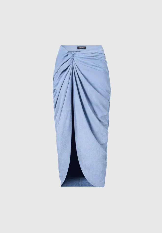 Manire De Voir Matching Sets Manire De Voir Woman Asymmetric Drape Midaxi Skirt 8211 Blue