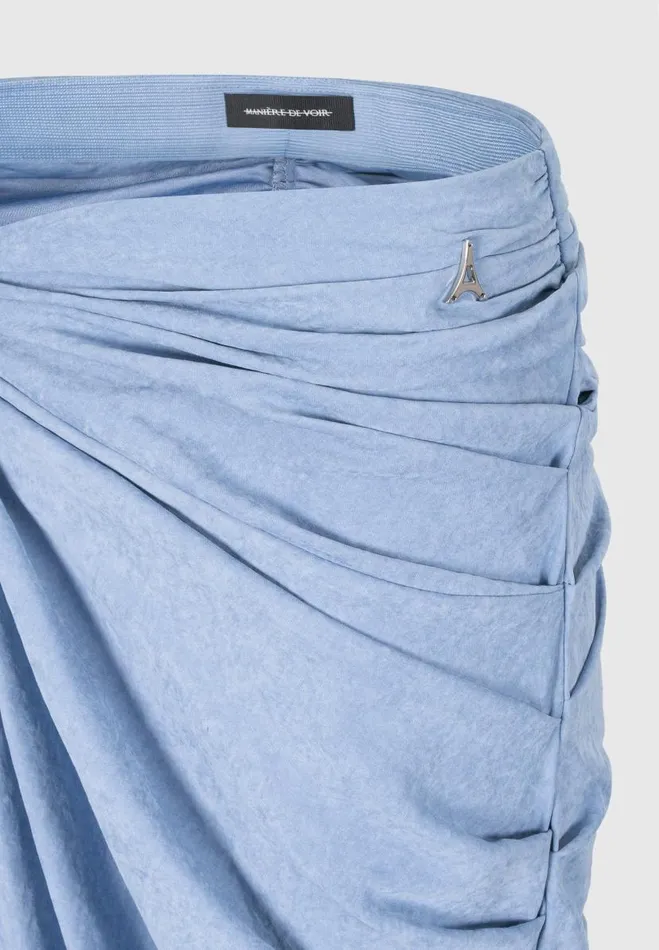 Manire De Voir Matching Sets Manire De Voir Woman Asymmetric Drape Midaxi Skirt 8211 Blue