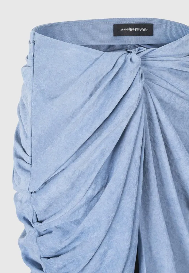 Manire De Voir Matching Sets Manire De Voir Woman Asymmetric Drape Midaxi Skirt 8211 Blue
