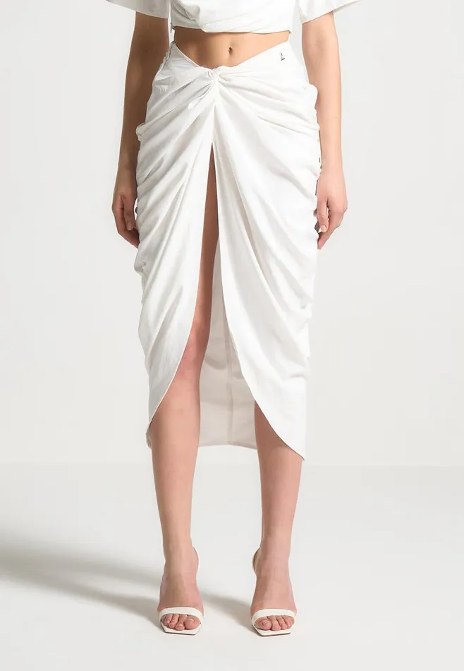 Manire De Voir Matching Sets Manire De Voir Woman Asymmetric Drape Midaxi Skirt 8211 White