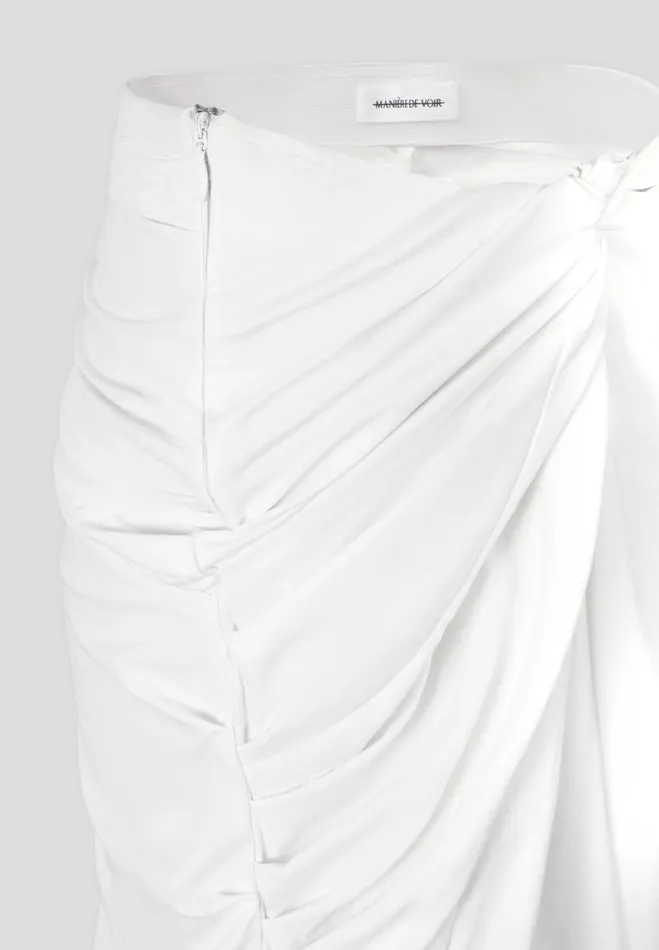Manire De Voir Matching Sets Manire De Voir Woman Asymmetric Drape Midaxi Skirt 8211 White