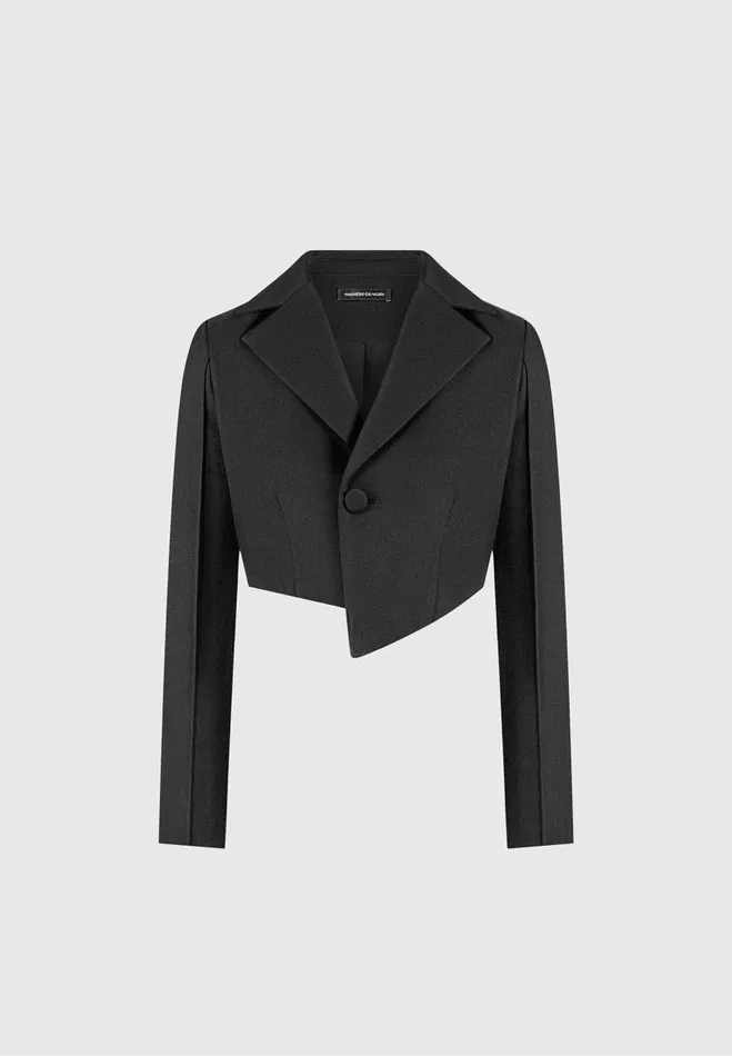 Manire De Voir Matching Sets Manire De Voir Woman Asymmetric Tailored Cropped Blazer 8211 Black
