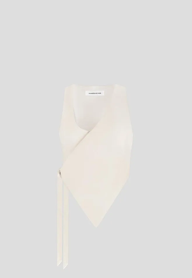 Manire De Voir Matching Sets Manire De Voir Woman Asymmetric Tailored Waistcoat With Tie 8211 Light Beige