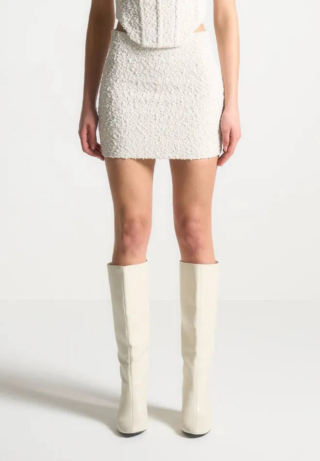 Manire De Voir Matching Sets Manire De Voir Woman Boucle Mini Skirt 8211 Off White