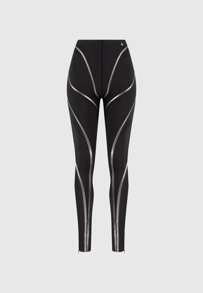 Manire De Voir Matching Sets Manire De Voir Woman Chrome Piped Contour Leggings 8211 Black