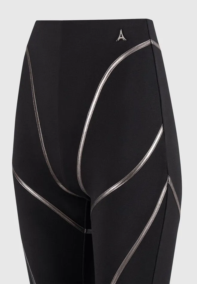 Manire De Voir Matching Sets Manire De Voir Woman Chrome Piped Contour Leggings 8211 Black