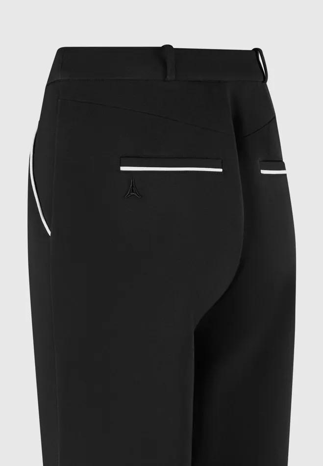 Manire De Voir Matching Sets Manire De Voir Woman Contrast Piped Pleated Trousers 8211 BlackWhite